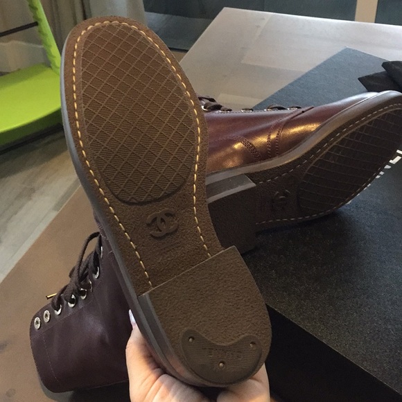 CHANEL Flannel Fold Combat Boots - Picture 2 of 6